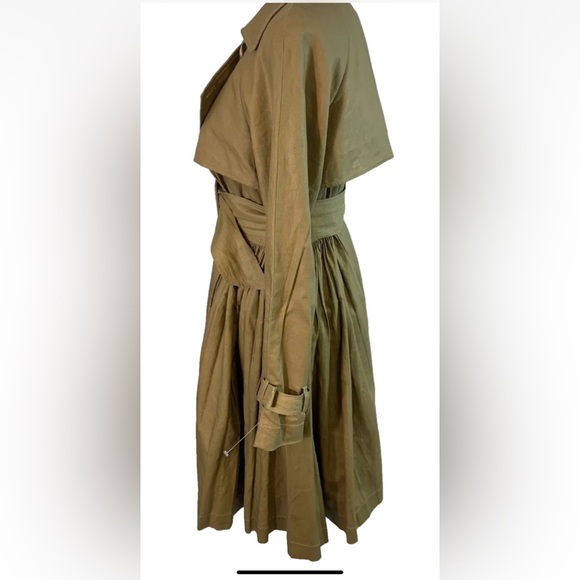 Mise en Scene Sz 6 Ruffian Anthropologie Linen Trench Coat Dress NEW - Picture 3 of 12